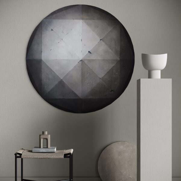 HEDRON MASK no. 1 // ORIGINALT MALERI Ø100 cm. - Image 6
