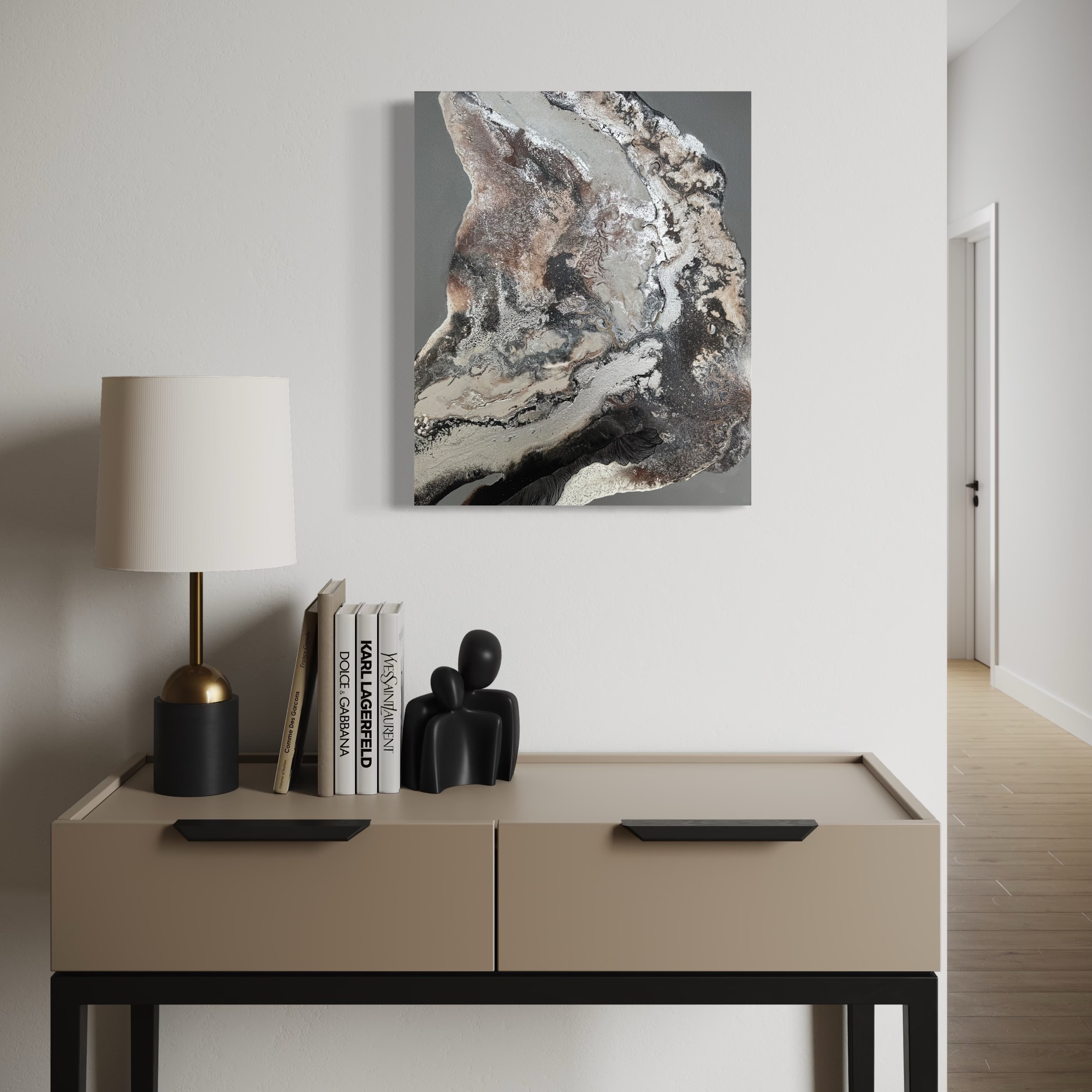 FUNGI OYSTER no. 3 // ORIGINALT MALERI 40x50 cm.