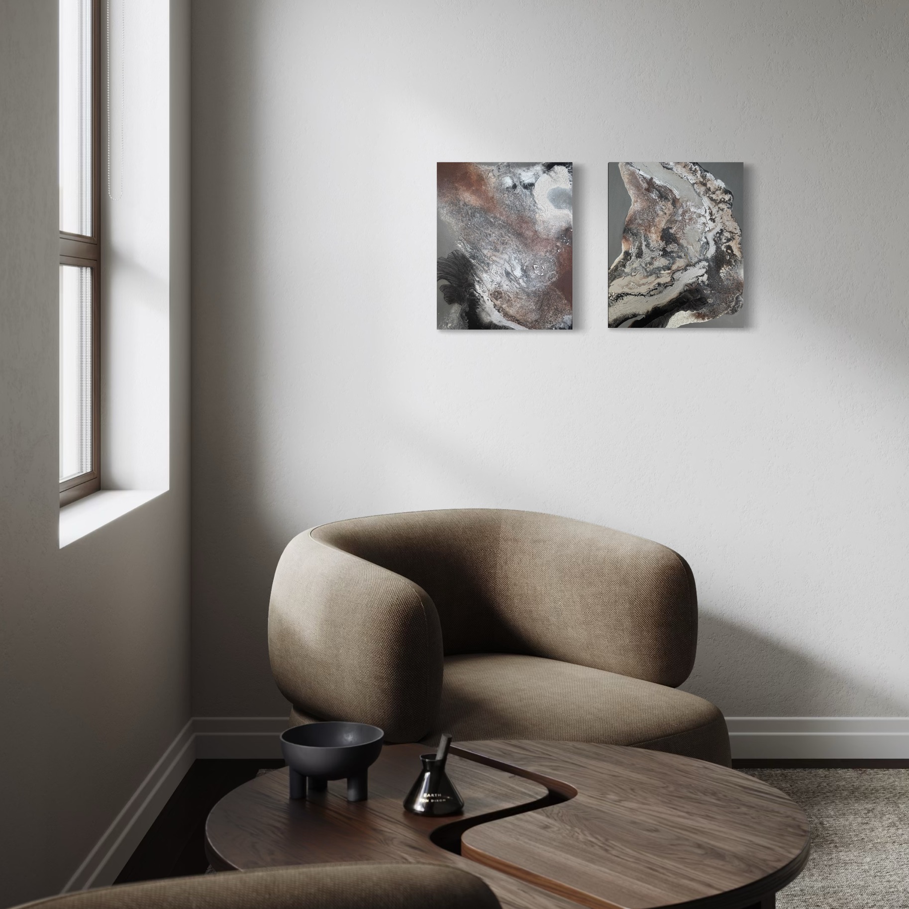 FUNGI OYSTER no. 3 // ORIGINALT MALERI 40x50 cm. - Billede 3