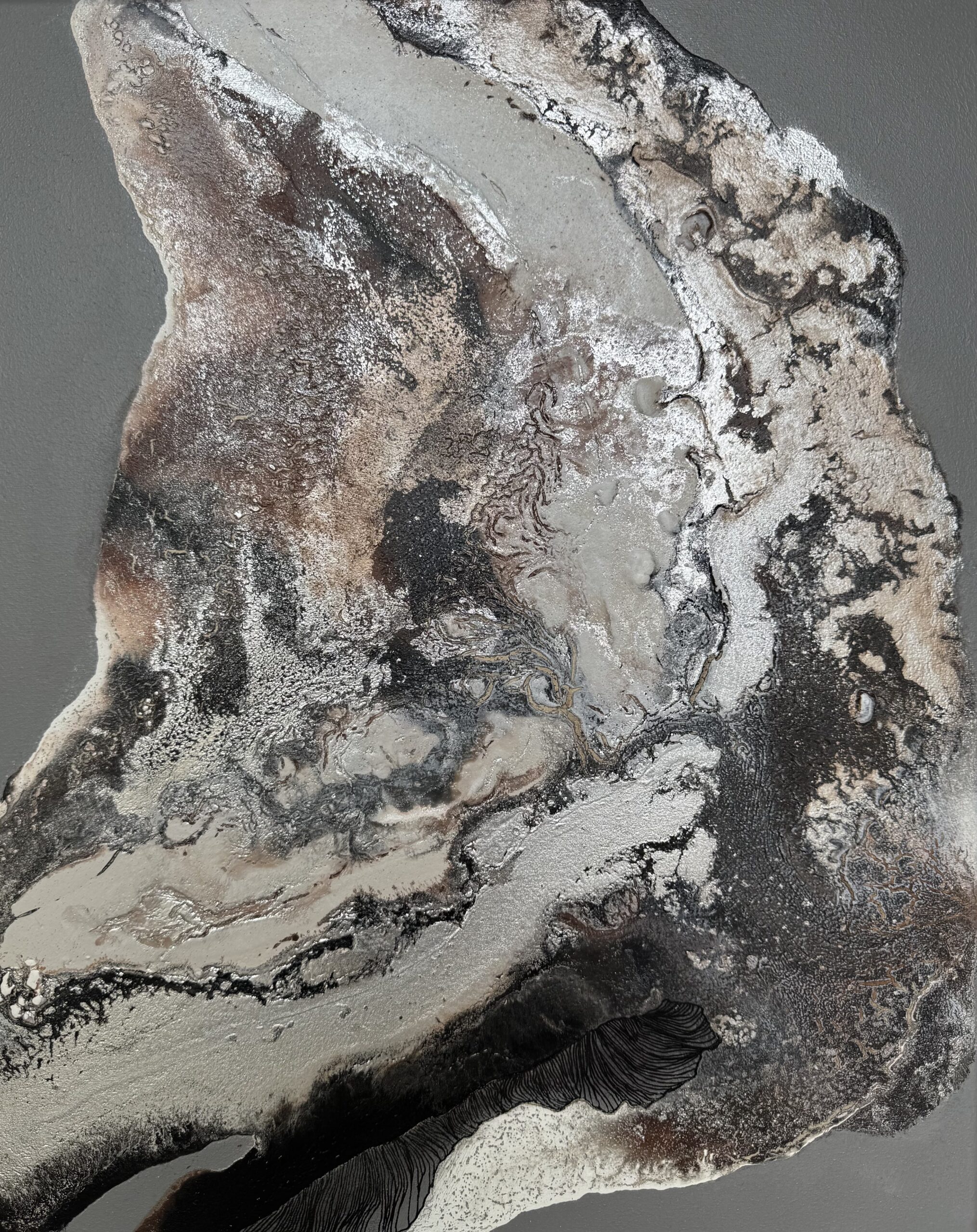 FUNGI OYSTER no. 3 // ORIGINALT MALERI 40x50 cm. - Billede 2